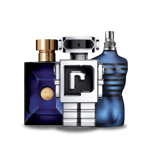SET MIT 3 PARFÜMS: Versace Dylan Blue, Paco Rabanne Phantom und Jean Paul Gaultier Ultra Male (Eau de Parfum)